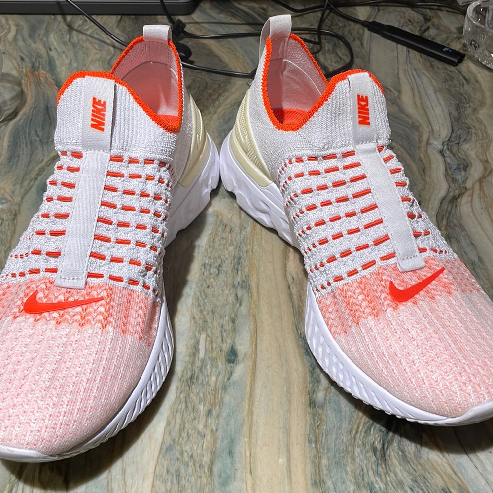 Nike-REACT  Size 9.5 women.  White/orange/yellow